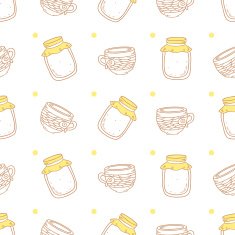 Pattern with cherry jam and cups N2