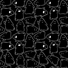 Pattern with funny cute ghosts