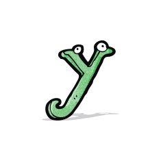 cartoon letter y with eyes N4