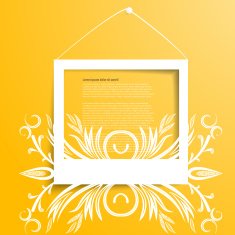 Vector white frames on the yellow wall N11