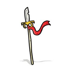 cartoon medieval spear N6