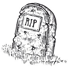 Hand drawn isolated tombstone with RIP