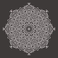 Round mandala kaleidoscopic lace ornament