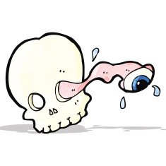cartoon spooky skull N268