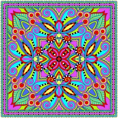Traditional ornamental floral paisley bandanna N440