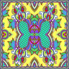 Traditional ornamental floral paisley bandanna N442