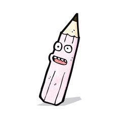 cartoon pink pencil N2