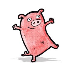 Funny cartoon pig N10