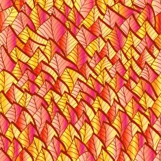 Seamless pattern with gradient leaves