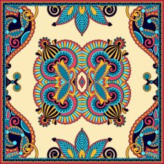 Traditional ornamental floral paisley bandanna You can use this N100