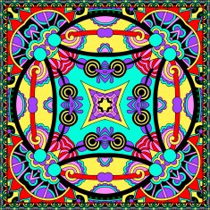 Traditional ornamental floral paisley bandanna N443