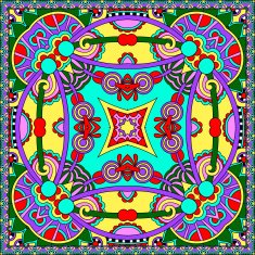 Traditional ornamental floral paisley bandanna N445