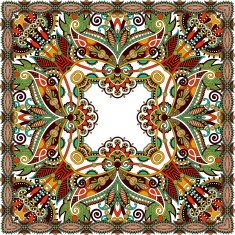 Traditional ornamental floral paisley bandanna N447