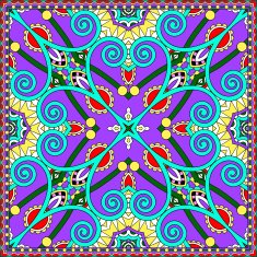 Traditional ornamental floral paisley bandanna N448