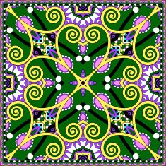 Traditional ornamental floral paisley bandanna N449