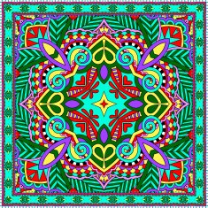 Traditional ornamental floral paisley bandanna N452