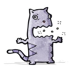 cartoon belching cat N10