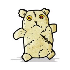 cartoon torn teddy bear N13