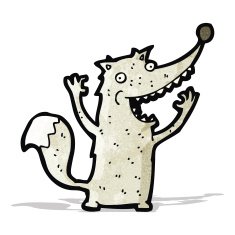funny cartoon wolf N16