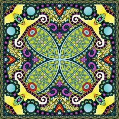 Traditional ornamental floral paisley bandanna N455