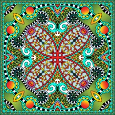 Traditional ornamental floral paisley bandanna N456