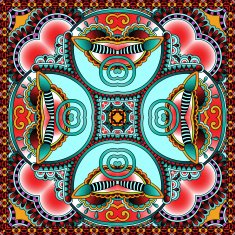 Traditional ornamental floral paisley bandanna N457