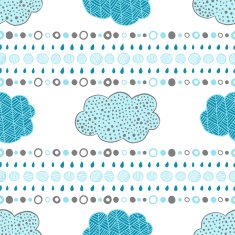 Seamless pattern of hand drawn clouds