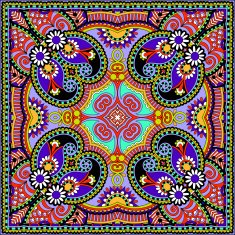 Traditional ornamental floral paisley bandanna N464