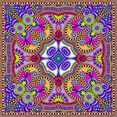 Traditional ornamental floral paisley bandanna N466