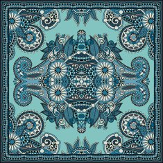 Traditional ornamental floral paisley bandanna N474