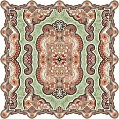 Traditional ornamental floral paisley bandanna N478