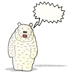 roaring polar bear cartoon N5