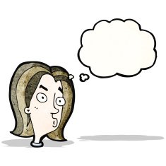 Cartoon Annoyed Woman With Thought Bubble N203