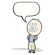 cartoon old man with mustache N38