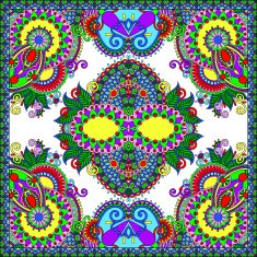 Traditional ornamental floral paisley bandanna N481