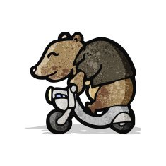 cartoon bear on scooter N5