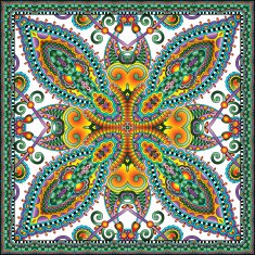 Traditional ornamental floral paisley bandanna N483
