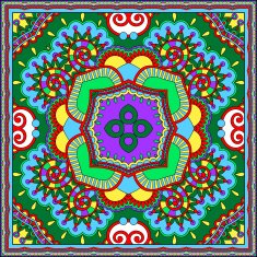 Traditional ornamental floral paisley bandanna N484