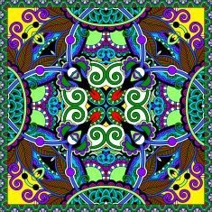 Traditional ornamental floral paisley bandanna N486