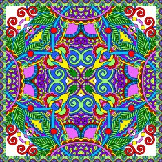 Traditional ornamental floral paisley bandanna N487
