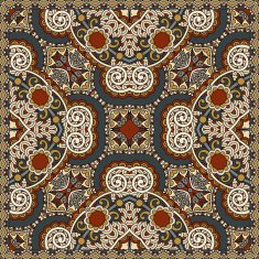 Traditional ornamental floral paisley bandanna N488