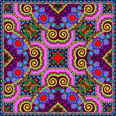 Traditional ornamental floral paisley bandanna N489