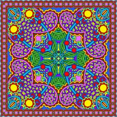 Traditional ornamental floral paisley bandanna N491