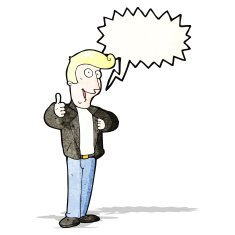 cartoon cool guy with speech bubble N13