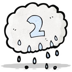 cartoon raincloud with number two N3
