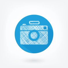 Flat styled icon of film camera