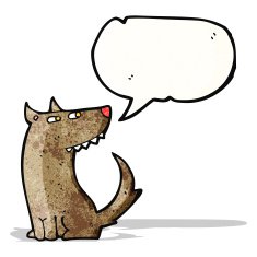 cartoon dog with speech bubble N67