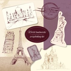 World landmark scrapbooking kit