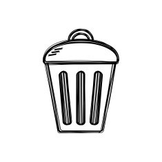 Vector of sketch doodle trashcan icon