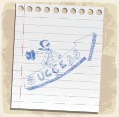 Cartoon success illustration